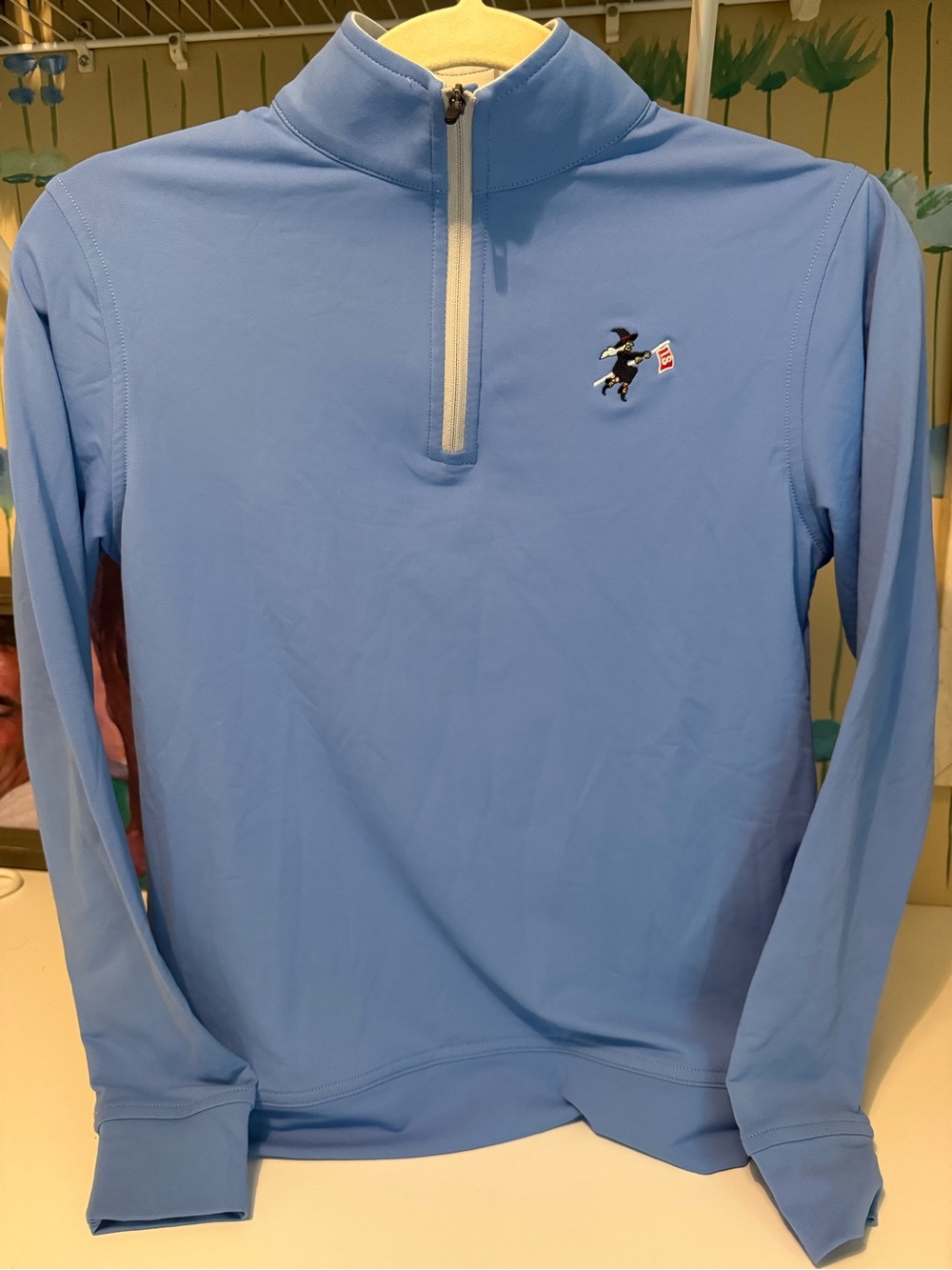 Stanwich Club Peter Millar Light Blue Quarter-Zip Kids Pullover